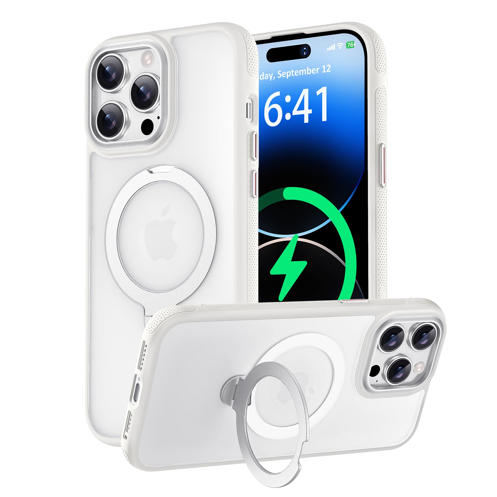 iPhone用ケース リング付き ホワイト Amazon.co.jp: KISECASE iPhone 14 pro 用 ケース リング Magsafe対応